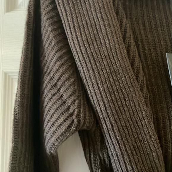 C’est Moi chestnut brown ribbed hooded cardigan - Picture 4 of 6